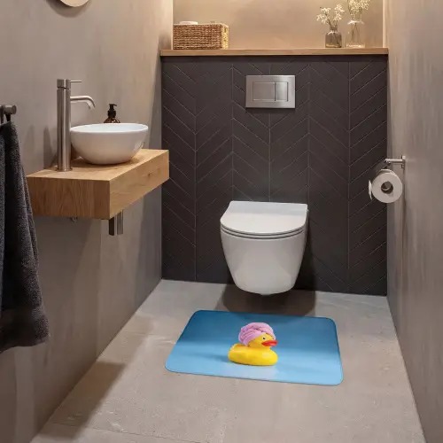 Badeend - Handdoek - Blauw WCmat klein -sfeer2