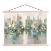 Abstract - Blokken - Goud - Skyline textielposter latten blank klein -3d
