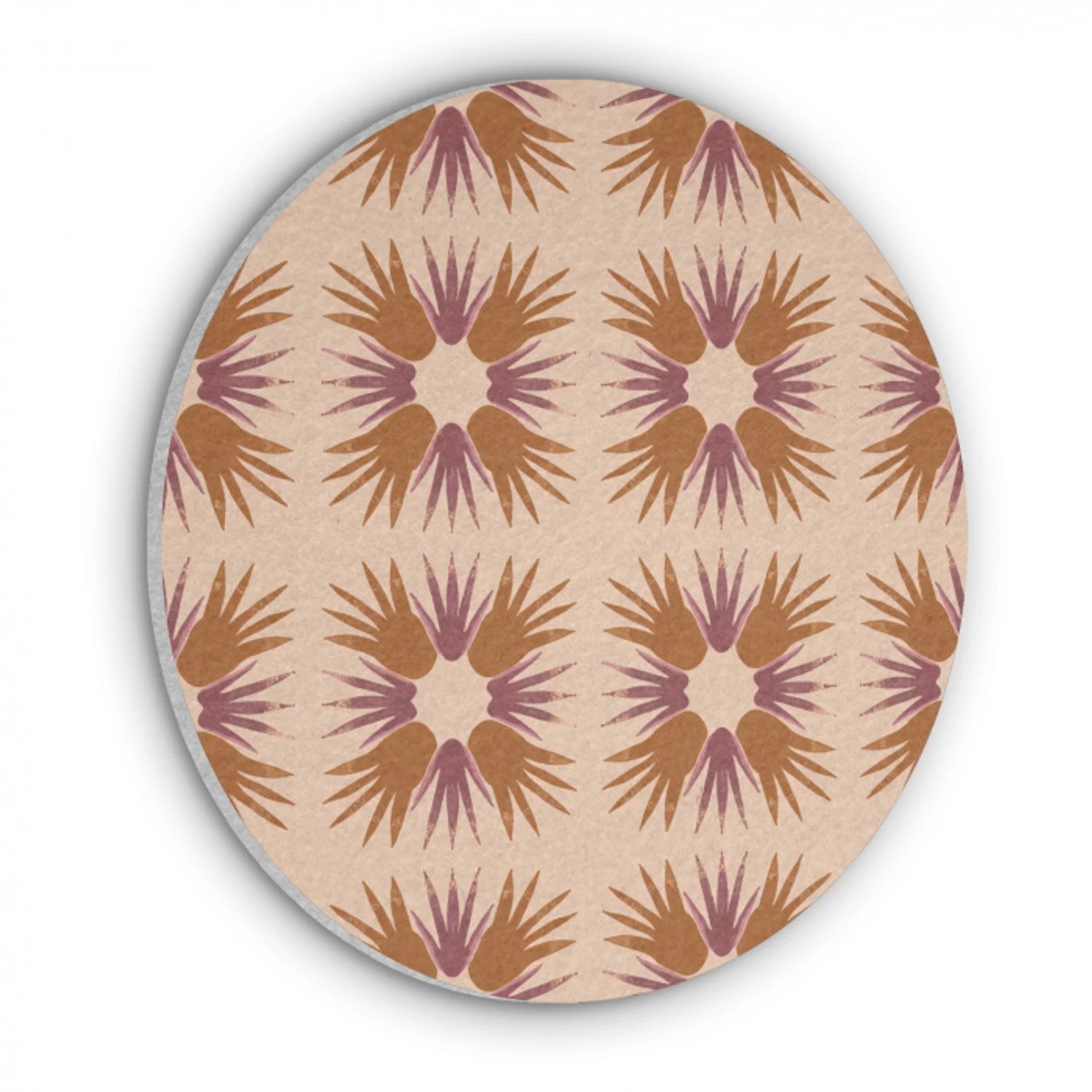 Ornament - Patroon - Oker Akoestische PET Vilt - Rond klein 838 -3d
