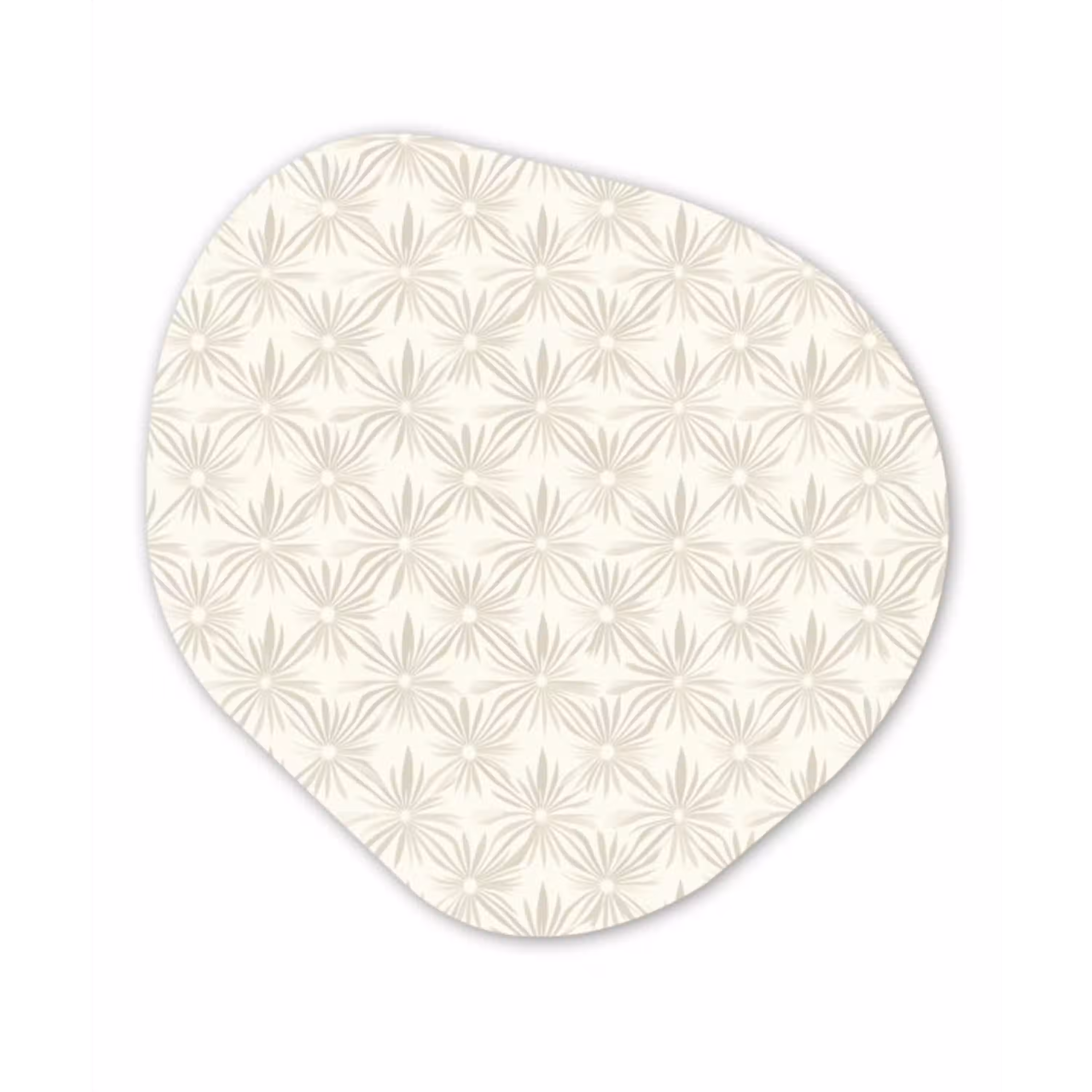 Patroon - Bloemen - Beige Wandcirkel Organisch Aluminium middel 851 -3d