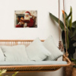 Kerst - Kerstman - Winter - Open Haard tuinposter los doek klein -sfeer7