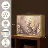 Konijntje - Bruin - Bloemen - Vlinders Light Box met batterij (Wandlamp kind) middel -USP_websiteoverzichtNL