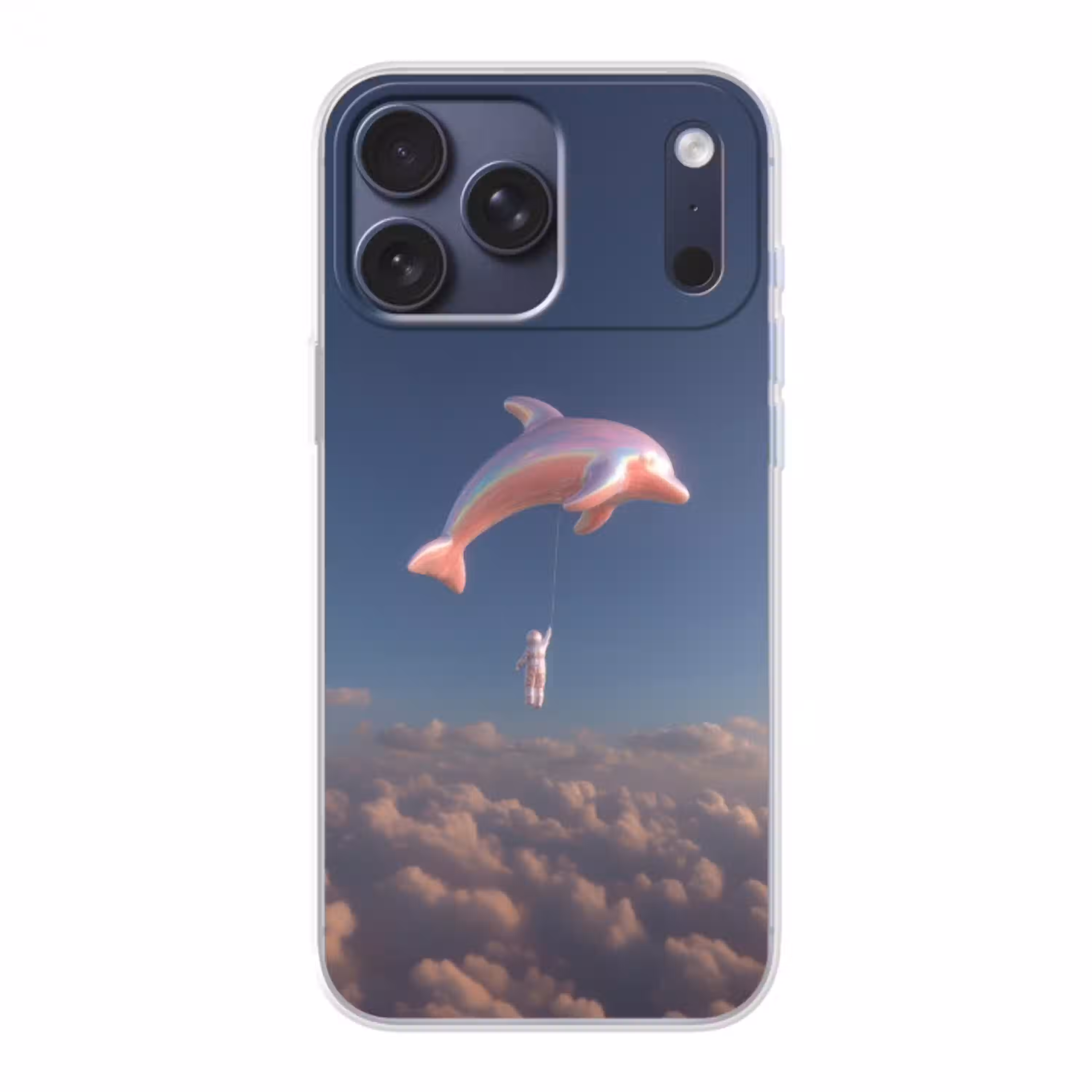 Dolfijn - Roze - Astronaut Telefoonhoesje iPhone 17 Pro Max klein -3d