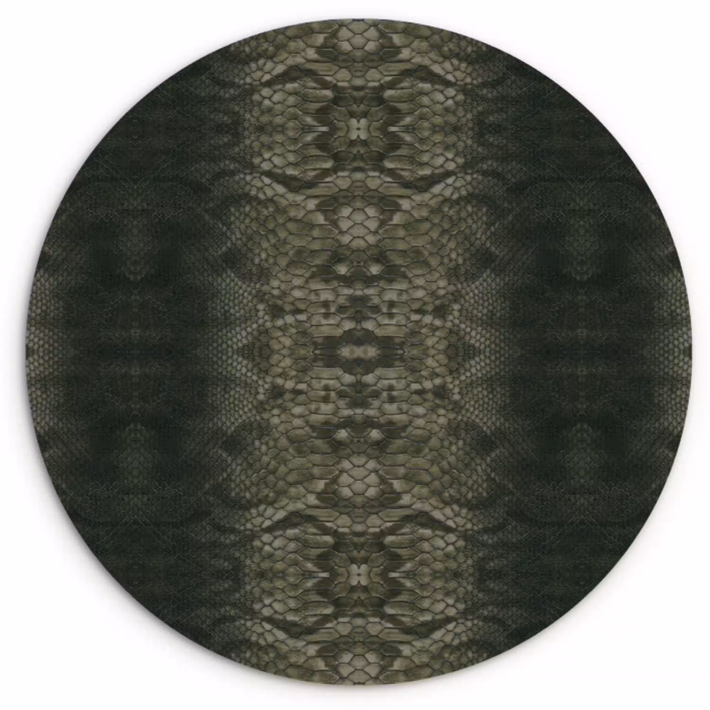 Slang - Boa - Mos - Groen Wandcirkel plexiglas klein 852 -3d