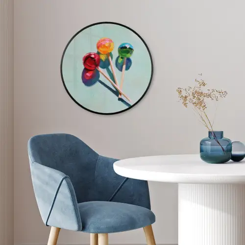 Lollys - Schaduw - Drie - Blauw Fotolijst rond zonder passe partout klein -sfeer2