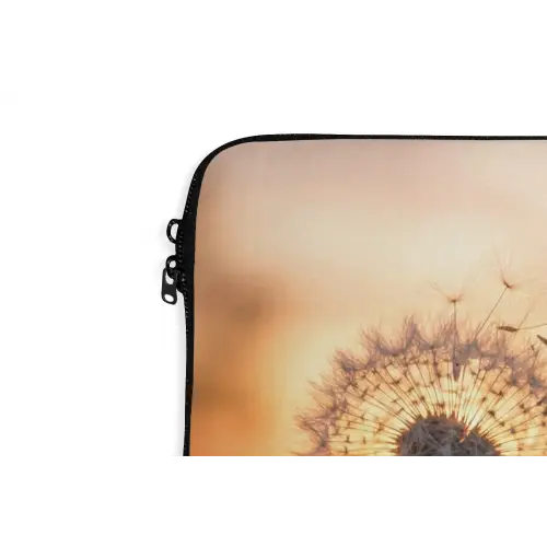 Paardenbloem - Zonsondergang - Veld laptophoes neopreen klein -detail