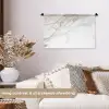 Marmer - Steen - Wit - Goud - Marmerlook - Steen - Luxe Wandkleed katoen klein -sfeer1