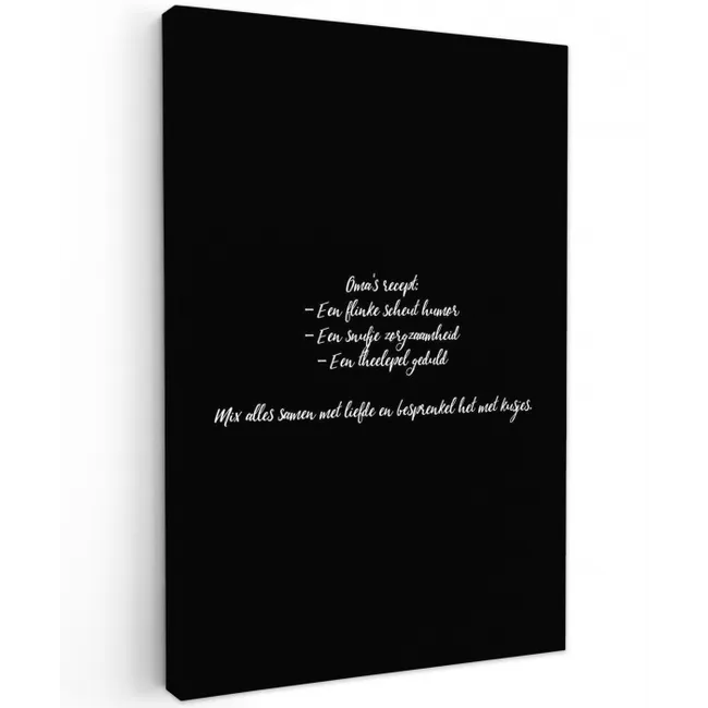 Oma's recept - Koken - Quotes - Spreuken - Oma canvas 2cm klein -z3d