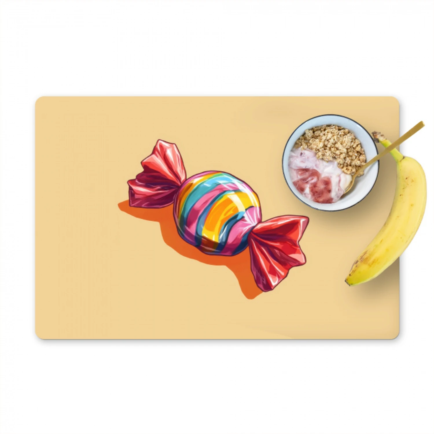 Geel - Snoep - Kleur Placemat vinyl groot -zzzproduct_Kitchenyeah-website