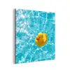Badeend - Dobberen - Blauw aluminium wit klein -3d
