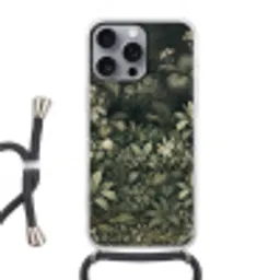 Jungle - Bladeren - Botanisch - Groen Hoesje iPhone 16 Pro Max met koord klein -3d