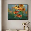 Oranje bloemen - Levendig - Wazige achtergrond Textielframe zwart klein -sfeer2