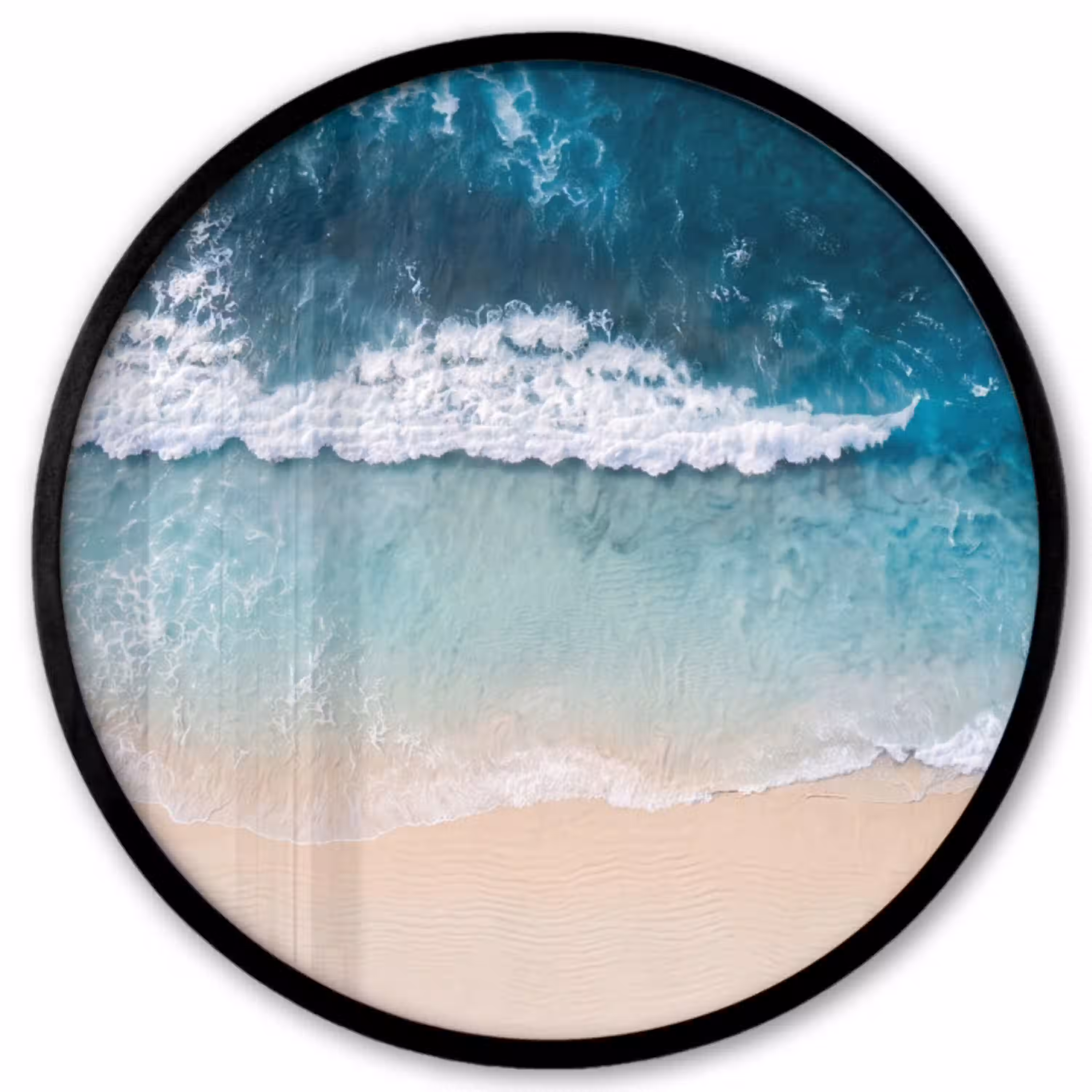 Strand - Zee - Golven - Natuur - Blauw Fotolijst rond zonder passe partout klein -3d