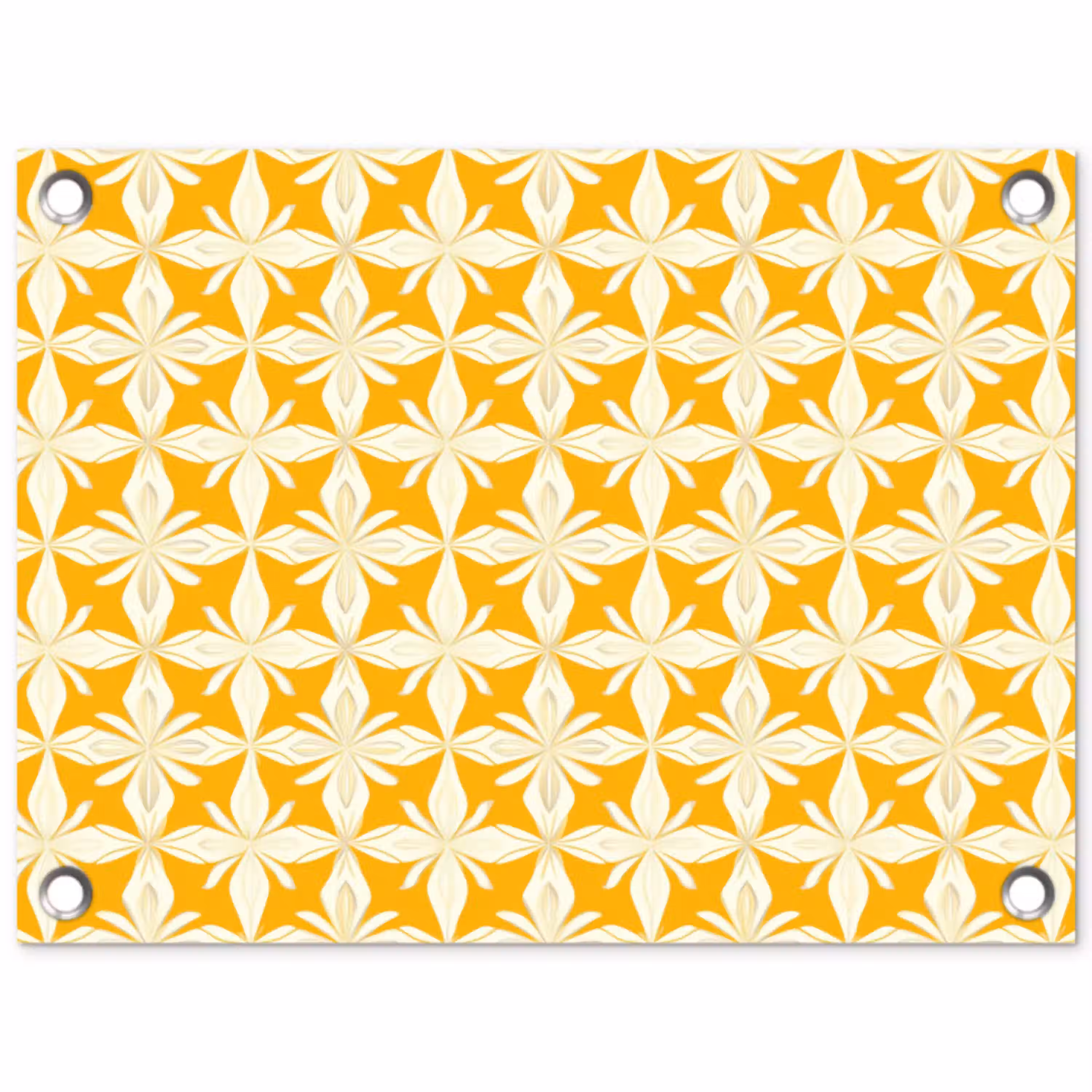 Patroon - Retro - Geel tuinposter los doek klein 239 -3d