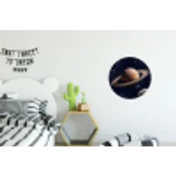 Planeten - Saturnus - Ruimte Wandcirkel aluminium klein -kinderkamer