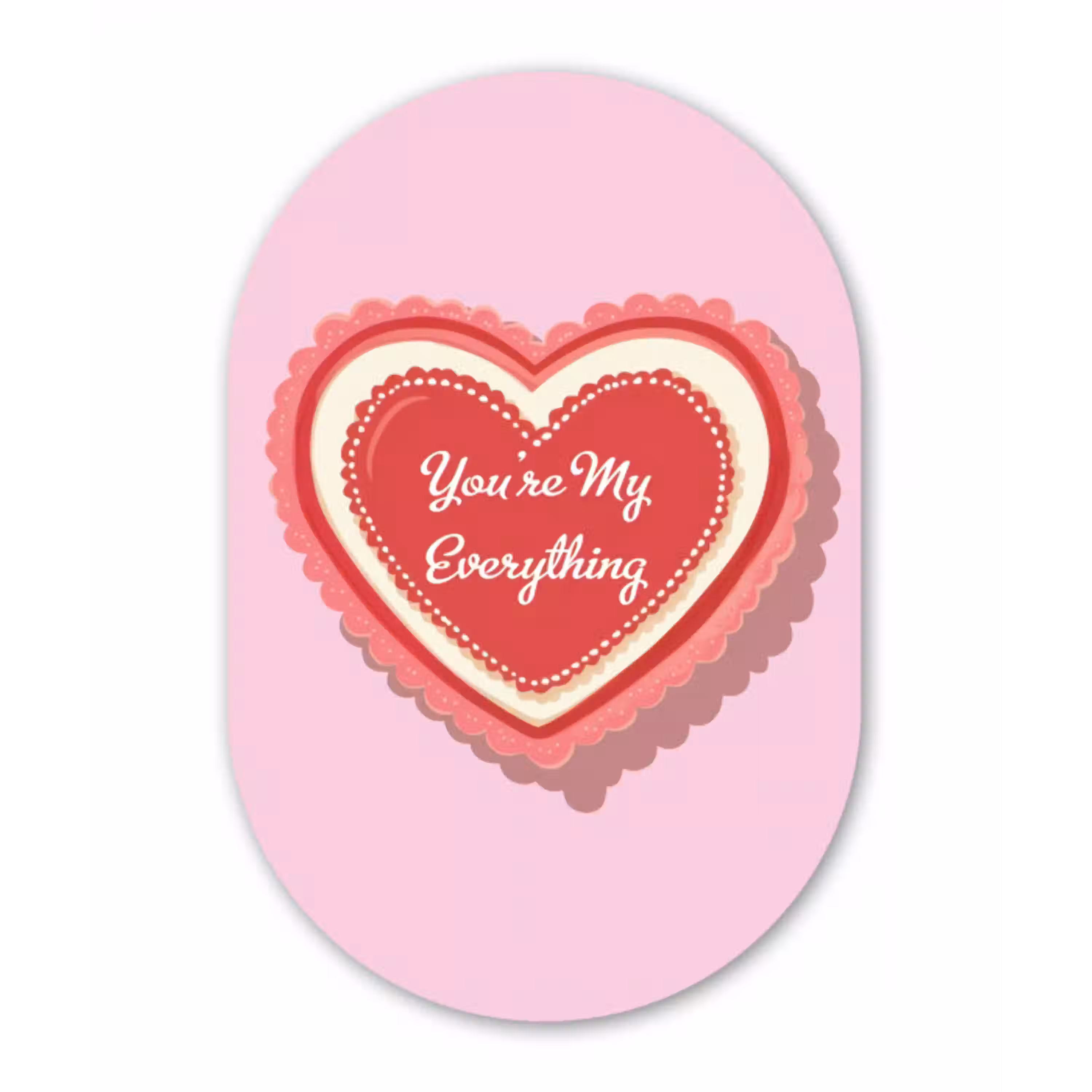 Liefde - Hart - Valentijn Wandcirkel Ovaal Glas middel -3d