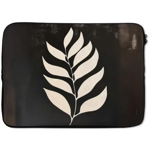 Blad - Wit - Minimalistisch laptophoes neopreen klein -zkaufland3dotto