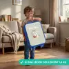 Vos en konijn omringd door groene blaadjes en stippen Kinderkoffer - Blauw klein -sfeer2_FR