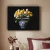 Quotes - Bloem - Tulp - Geel Textielframe zwart klein -sfeer1