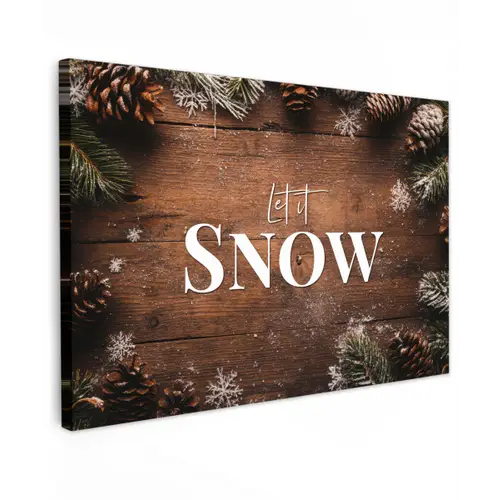 Sneeuw - Houtlook - Quote - Let it snow Tuinposter op houten frame 2 cm dik klein -3d