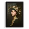 Bloemenhoed - Portret - Vrouw fotolijst zwart zonder passe partout klein -3d