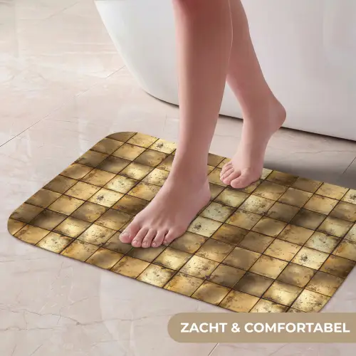 Geometrisch - Tegels - Goud Badmat klein 997 -USP_ZachtNL