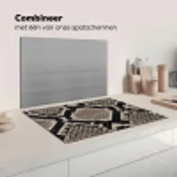 Slangenleer - Patroon - Beige Inductie beschermer vinyl 3mm klein -wsfeer7_website