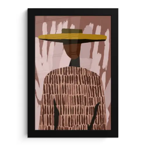 Abstract - Figuur - Illustratie - Hoed fotolijst zwart zonder passe partout klein -3d