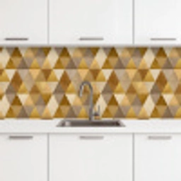 Geometrisch - Driehoek - Goud keuken achterwand 2 middel 871 -3d
