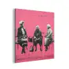 Graffiti - Vintage - Zwart - Street art - Roze - Banksy aluminium wit klein -3d