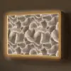 Waaiervorm - Beige - Vezel textuur Light Box met batterij (Wandlamp) middel 907 -z3d_website