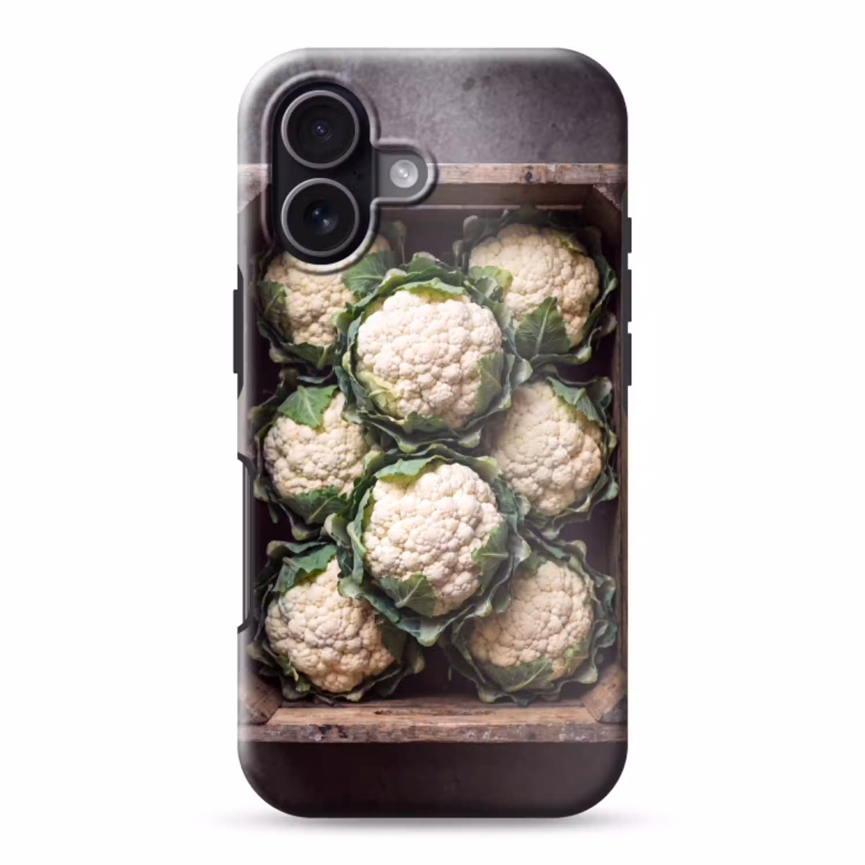Bloemkool - Houten kist Toughcase MagSafe Apple iPhone 17 klein -3d