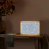 Abstract - Blauw - Bladeren Light Box met kabel (Tafellamp) klein -sfeer4