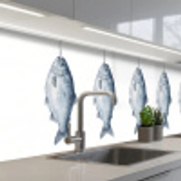 Vissen - Illustratie - Delfts - Blauw keuken achterwand 2 middel -3d_schuin