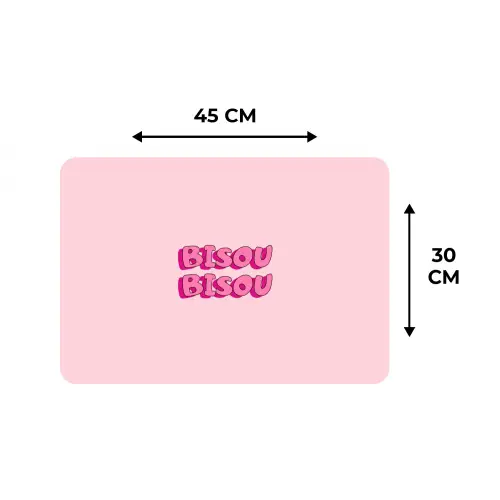 Bisou - Roze - Schaduw Placemat vinyl groot -specs
