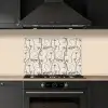 Beige - Gezicht - Lijnen - Bruin keuken achterwand spatscherm klein 900 -sfeer1
