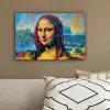 Graffiti - Mona Lisa - Streetart - Da Vinci canvas 2cm klein -sfeer3