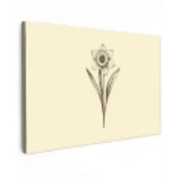 Zwart - Narcis - Illustratie Tuinposter op houten frame 2 cm dik klein -3d