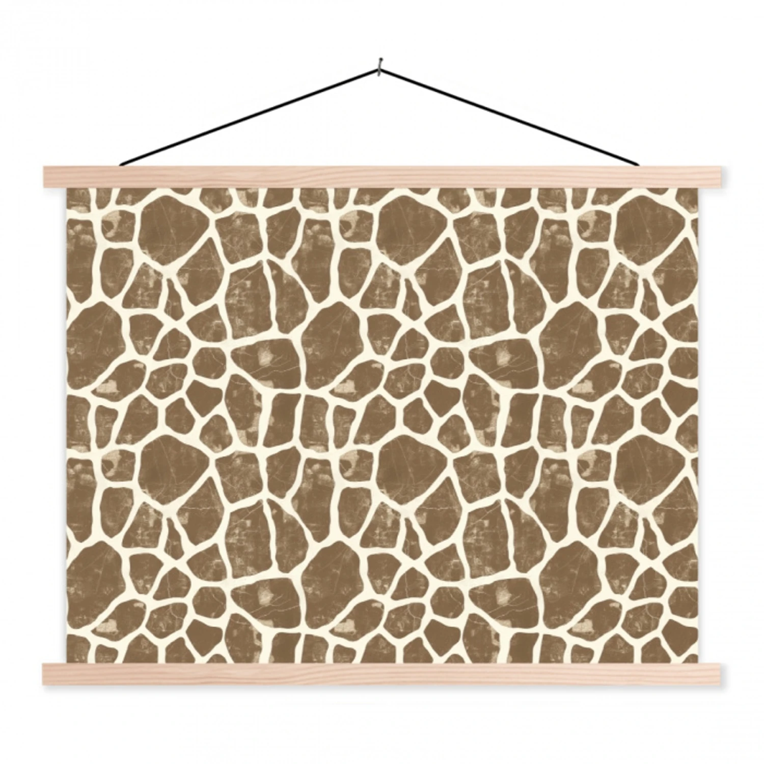 Giraf - Klassiek - Bruin textielposter latten blank klein 122 -3d