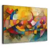 Kunst - Abstract - Aesthetic - Kleurrijk - Art Textielframe zwart klein -3d
