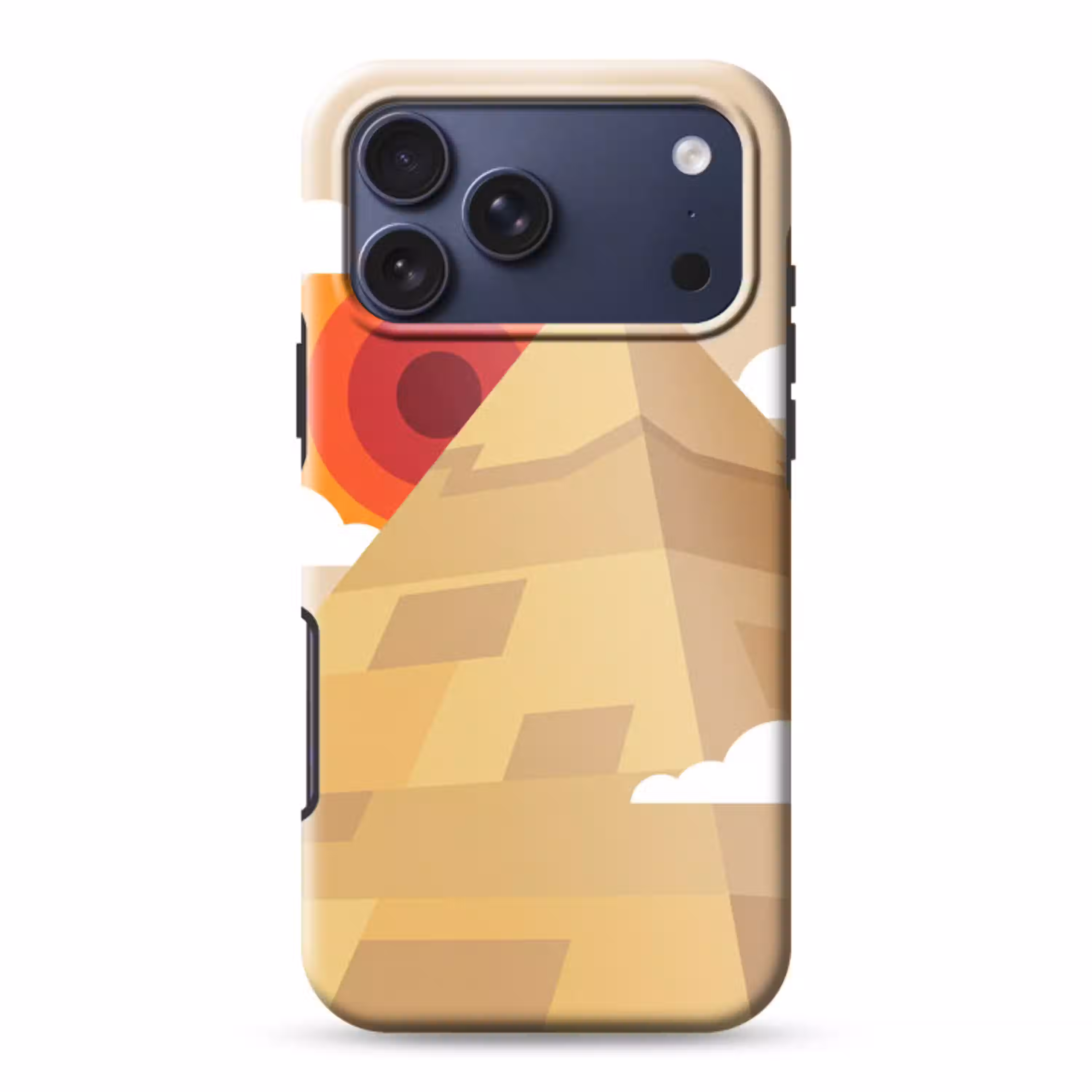 Piramide - Zon - Woestijn - Modern - Oranje Toughcase MagSafe Apple iPhone 17 Pro Max klein -3d