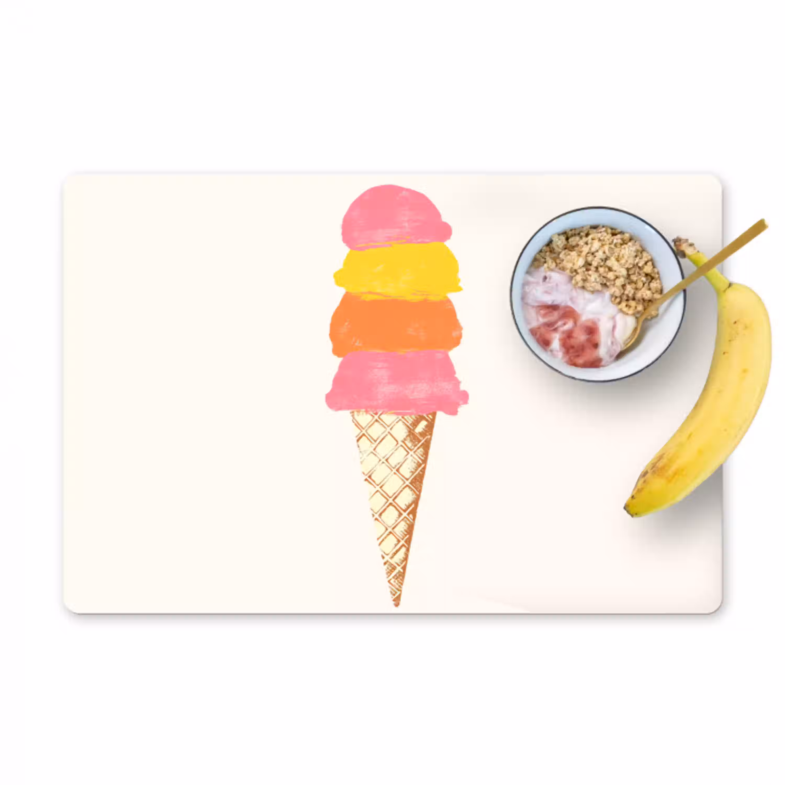 Schepijs - Hoorntje - Illustratie - Minimalistisch Placemat vinyl groot -zzzproduct_Kitchenyeah-website
