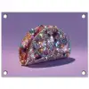 Edelstenen - Glitters - Paars - Kleurrijk tuinposter los doek klein -3d