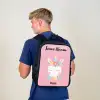 Eenhoorn - Bloemen - Roze Rugzak - Zwart middel -sfeer8