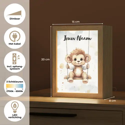 Aap - Dier - Kinderen Light Box met kabel (Kinderlampje) klein -USP_NL