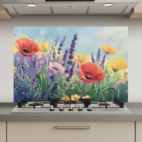 Weide - Bloemen - Kleurrijk keuken achterwand spatscherm klein -3d_website