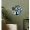 Boom - Blauw - Goud - Abstract Wandcirkel behangsticker klein -sfeer2