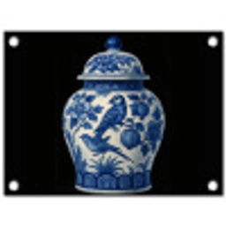 Pot - Delfts Blauw - Bloemen tuinposter los doek klein -3d