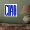 Ciao - Hoofdletters - Blauw - Minimalistisch plexiglas 5mm klein -sfeer3