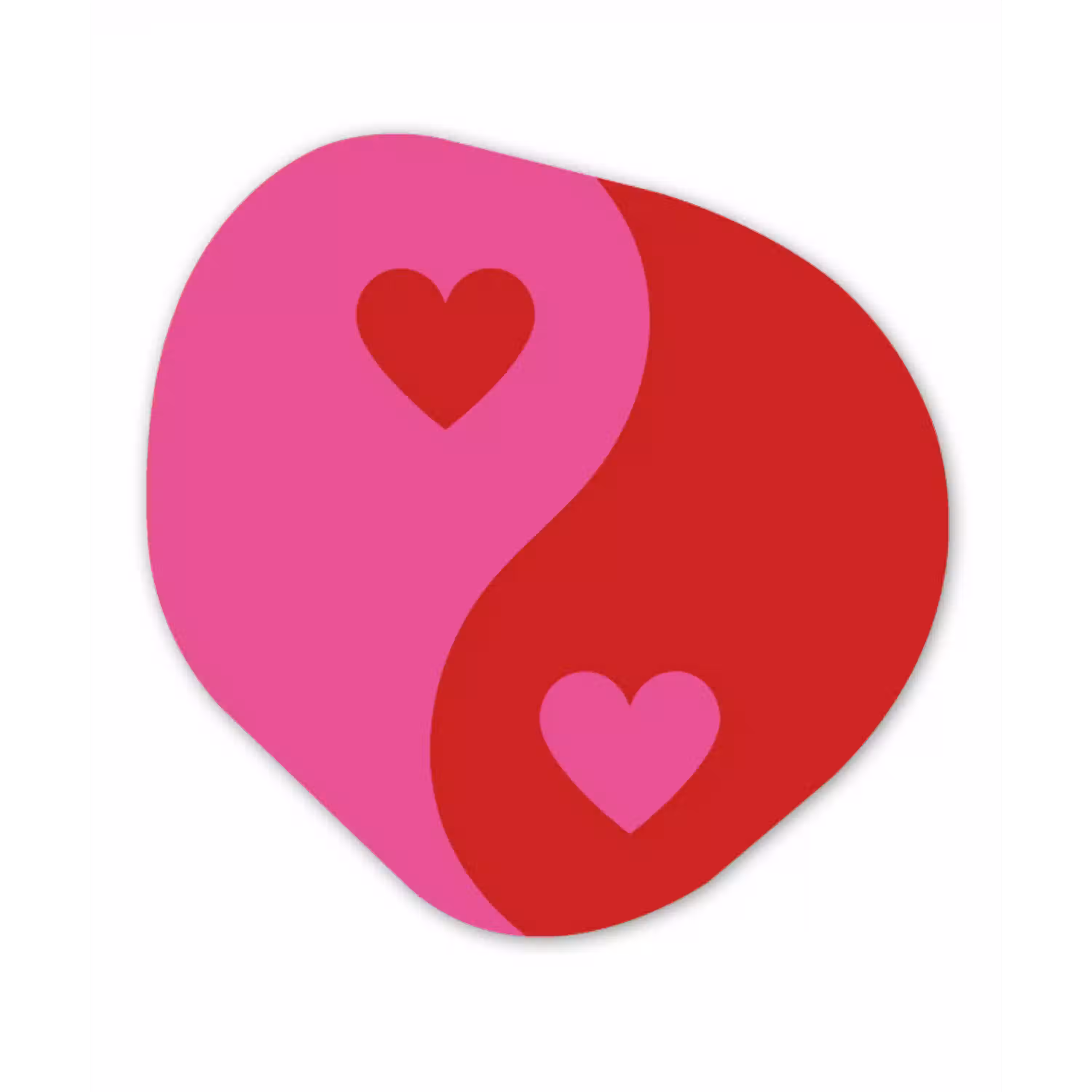 Minimalistisch - Rood - Roze - Hartjes Wandcirkel Organisch Plexiglas middel -3d